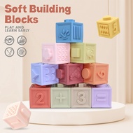 Baby Blocks Stacking for Babies Silicone Soft Building Blocks Teethers Montessori Toys for Babies Ed