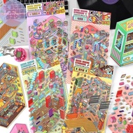 Strongaroetrtombn Plus Size Retro Esports Room Flip Cover Landscape Sticker DIY 3D Dopamine Color Ca