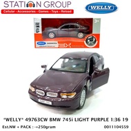 WELLY 49763CW bmw 745i LIGHT PURPLE 1:36 Diecast