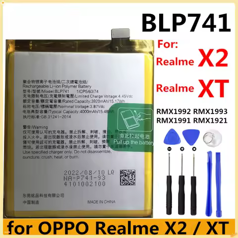 New 4000mAh BLP741 Battery for OPPO Realme X2 Pro/ Realme XT BLP749 BLP741 RMX1991 RMX1921 Mobile Ph