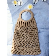 Beach bag, handbag, macrame for summer, vintage, boho style, Height: 46cm Length: 33 cm Strap: 16 cm