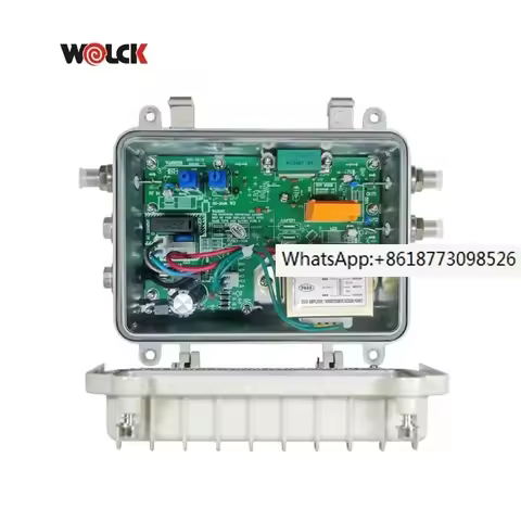 Wolck High Power Waterproof Cable TV Signal Rf Amplifier Outdoor Usage 2 Output Catv Amplifier