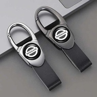 Leather Key Chain Car Emblem Keyrings Gift Accessories for Nissan 370Z Elgrand Livina Murano Qashqai