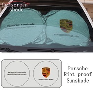Porsche Sunshade for Panamera Macan Cayenne 911 718 GTS 4S car windshield.