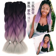 Gradient Color hair Extension braids Black Hand-woven Big braids braids hair Foreign Trade Fiber hai