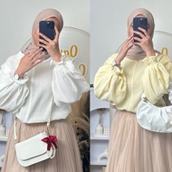 QAYA - Amelia Pluffy Blouse | Casual Women's Blouse | Korean Style Blouse | Women's Outfit | Casual 