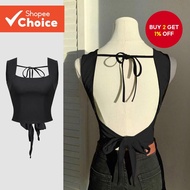 Women Casual Plain Lace Up Tank Top L120ED220