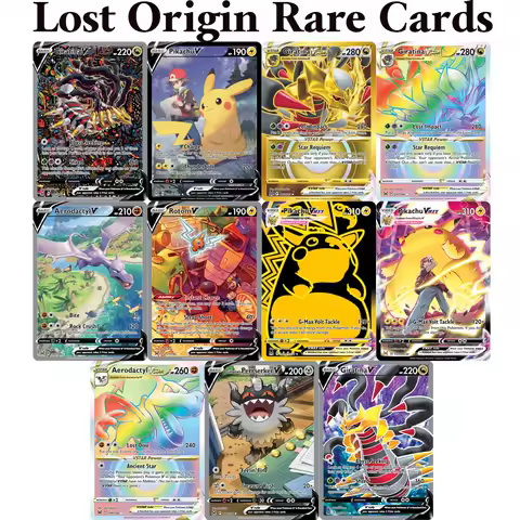PKM Lost Origin (LOR) Proxy Foil Game rare Cards DIY Giratina Aerodactyl Pikachu Rotom Galarian Perr