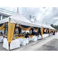 17.5ft Double Scallop 2 Tone Layer Canopy Fit 18ft x 18ft & 20ft x 20ft Tent Wedding Canopy Khemah