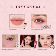 Flower Knows Strawberry Cupid Collection Makeup Gift Set Includes Cake Lip Cream+Liquid Blush+Make-u