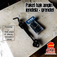 20 cm Window Wind Right + 5 cm Black Latch Package | Strong Window Support