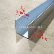 Kanal U Aluminium 5/8" (1.6 cm) - Tebal 1 mm - P. 6 meter