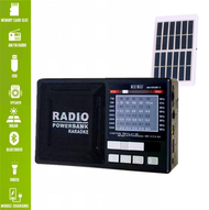 AM-9950BT-S FM/AM/SW1-6 8 Band Radio Antenna Rechargeable USB Bluetooth Speaker with LED Flashlight and Solar Panel