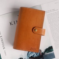 小橘皮 植鞣牛皮 A6 6孔活頁筆記本 手帳