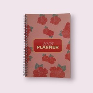 2025 Planner Journal Notebook - Weekly and Monthly Planner, light and durable pink flower planner
