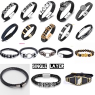 Men's single Layer punk bracelet leather bracelet rock grunge style