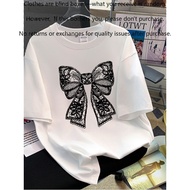 Customizable Cupids Shop Women Casual Plain Bow T Shirt