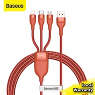 Baseus Flash Series 3 in 1 5A Fast Charging Data Cable 40W USB to Micro + Lightning + Type-C 5A for Xiaomi Huawei Samsung iPhone -1.2M