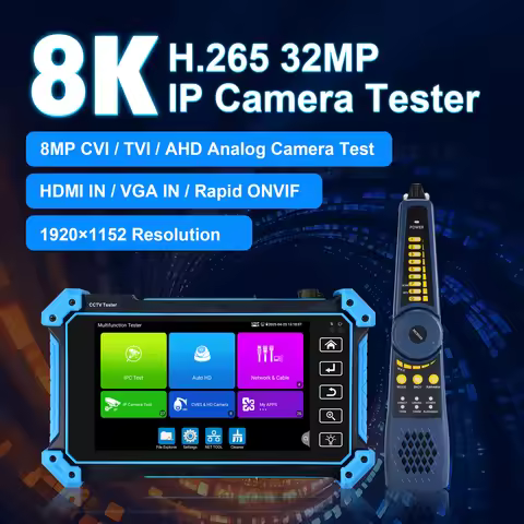 WANGLU 5.4" IPC-5100C Plus 8K H.265 IP Camera Tester 8MP CVI TVI AHD CVBS HDMI VGA IN Cable Tracer P