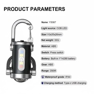 COB LED Keychain Rechargeable Portable Mini Keychain Flashlight-Work Light Flashlights 5 Light Modes