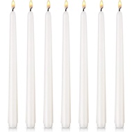 7 Pack White Taper Candles - Taper Candles 10 Inch Dripless, Smokeless & Unscented - 8 Hours Long Bu