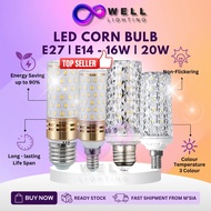 Mentol Lampu 3Warna LED Corn Bulb E27 E14 SMD 2835 3 Color LED Lamp 16W 20W Chandelier LED Light Bul