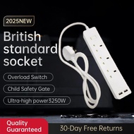 ✅Power Extension Socket with 2 USB, Extension Cord, Multi-Plug with Switch Power Strip, 3-Pin Plug, 