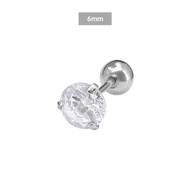 Fy💙 Anting super mengkilap dengan kancing berlian / anting berlian imitasi bulat sederhana / anting-anting zirkon baja titanium asli perhiasan / anting-anting fashion