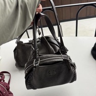 Ason Stray Bag pu Soft Leather Texture Handbag Large Capacity Motorcycle Bag Commuter 24FWmini All-M