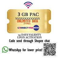 CONNECTme Now 3gb PAC (Not for Offshore)