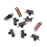 10 Pcs 2 Position DPDT 2P2T Panel Mount Vertical Slide Switch 6 Pin 0.5A 50V DC Slide Switch for DIY