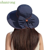 SHANRONG Fisherman Hat, With Large Brim UV-Proof Sense Sun Hat, UV-Proof Sun Hat Korean Style Bowknot Elegant Shell Sunshade Hat Spring
