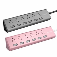 KINYO Triangle 6 Plug 6 Open Extension Cord Cgtm12188-200 200cm Power 1.8m 6 Feet Made In Taiwan [GL