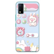 เคสสำหรับ Vivo Y3s 2021 Y11 2019ซิลิโคนนิ่มฝาครอบเคสโทรศัพ์ Tpu