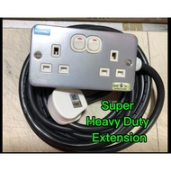 Sirim Heavy duty double metal socket wire extension 100% copper wire 5m 10m 20m