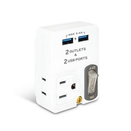 Power Bull 2USB (2.4A)+2 Plug Energy-Saving Tap Socket (3P+2P) PB-60U Can Be Used As 3 Holes To 2 Re