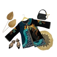 Blouse Atasan Wanita Batik Print Kombinasi Bordir Gusti Batik Modern