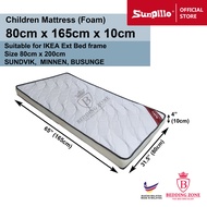 Sunpillo, Children Mattress - 80cm x 165cm  (Suitable for IKEA Ext Bed frame Size 80cm x 200cm, SUND
