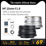 7artisans 25mm F1.8 APS-C Large Aperture Manual Prime Lens For Sony E ZEV10 A6400 Fujifx X-T1 X-T4 Canon EOS-M M50 Micro 4/3 GH1