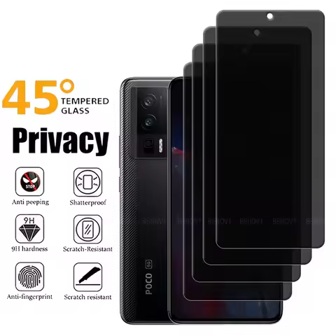 4/3/2/1Pcs For Poco F5 Pro Glass Xiaomi Poco F5 Pro Tempered Glass Protective Privacy Anti-Spy Glue 