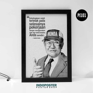 Poster Motivasi Soichiro Honda Kebahagiaan Sejati Quotes A4 30X20cm