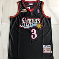 Mens Exquisite Embroidery Jersey Philadelphia 76ers Allen Iverson Mitchell Ness 2000-01 Hardwood Cla