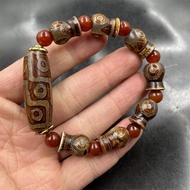 Ready Stock Goods Tibetan Retro Dzi Beads Agate Vase Bracelet Nine Eye Dzi Beads Old Agate Bracelet 