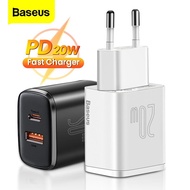 Baseus PD 20W USB ชนิด C ที่ชาร์จสำหรับไอโฟน13 12 Pro Max Xiaomi ชาร์จเร็ว3.0 USB-C USB เครื่องชาร์จติดผนังเดินทาง