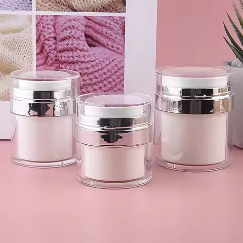 5/10/20/50pcs New Cream Jar Acrylic Airless Pump Bottle 15/30/50g Vacuum Dispenser Lotion Cream Trav