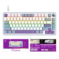 NUBWO X804 CYGNUS 75%+Knob Mechanical Keybord (มีสาย) Hot-Swap 3pin Macro Mini RGB ประกัน2ปี a ขาว เ
