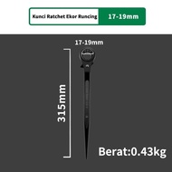 FEIBAO 17-19mm Pointed Tail Ratchet Wrench with 315mm Length and 0.43kg Weight/F16-D116C