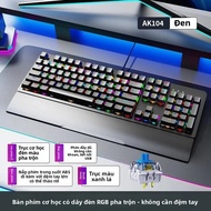 SOREX AK104 Cơ Bàn Phím Chơi Game Đèn Nền RGB Kết Nối Có Dây Qingcha Công Tắc Cho Máy Tính Văn Phòng