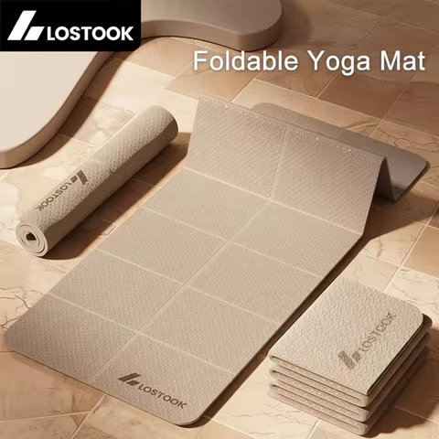 4mm Thick TPE Foldable Yoga Mat Easy to Store Travel Exercise Mat for Yoga Pilates Home Workouts And