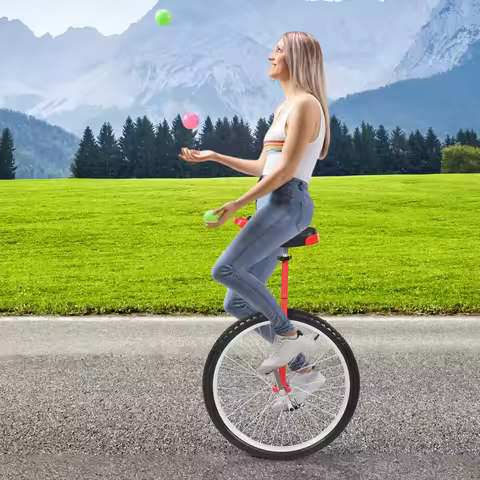 24-inch Wheel Unicycle Height Adjustable Unicycle Black/Yellow/Blue/Red Steel One Wheel Bike For Cyc